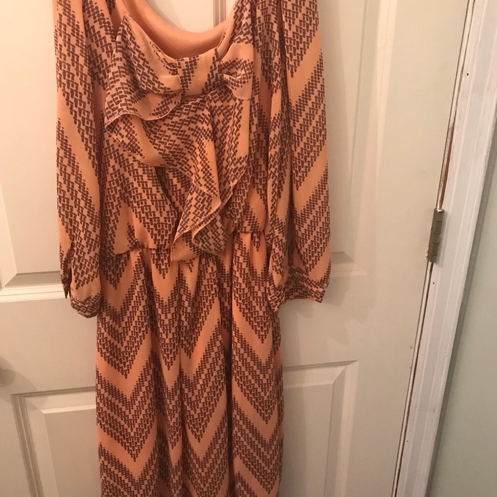 Coral chevron dress